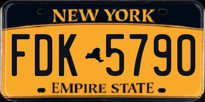 NY license plate FDK5790
