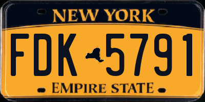 NY license plate FDK5791