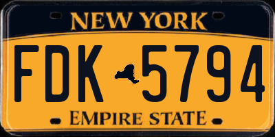 NY license plate FDK5794