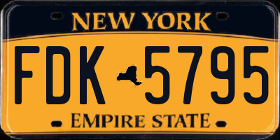 NY license plate FDK5795