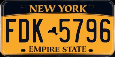NY license plate FDK5796