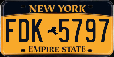 NY license plate FDK5797