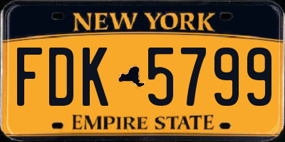 NY license plate FDK5799