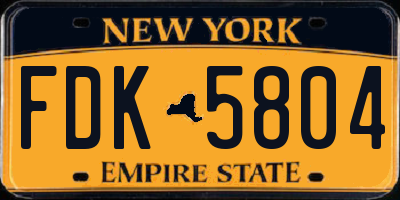 NY license plate FDK5804