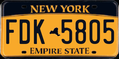 NY license plate FDK5805