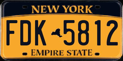 NY license plate FDK5812