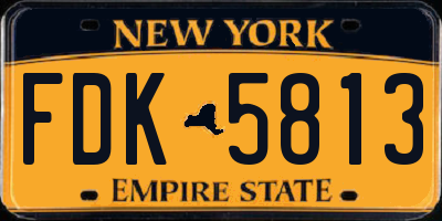 NY license plate FDK5813