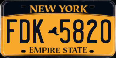 NY license plate FDK5820