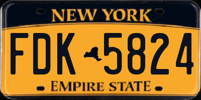 NY license plate FDK5824