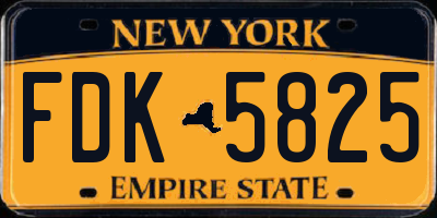 NY license plate FDK5825