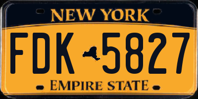 NY license plate FDK5827