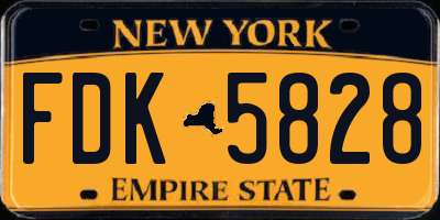 NY license plate FDK5828