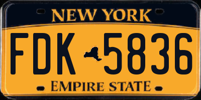 NY license plate FDK5836