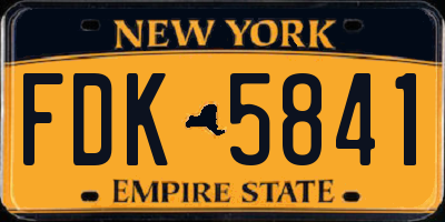 NY license plate FDK5841