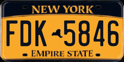 NY license plate FDK5846