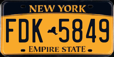 NY license plate FDK5849
