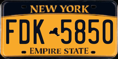 NY license plate FDK5850
