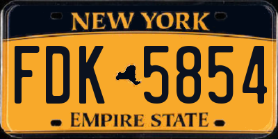 NY license plate FDK5854