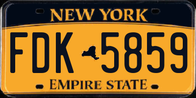 NY license plate FDK5859