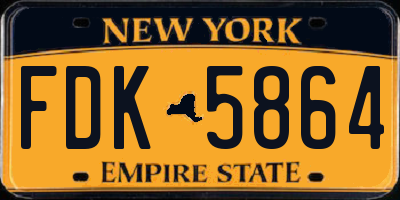 NY license plate FDK5864