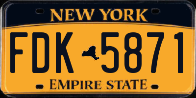 NY license plate FDK5871