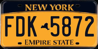 NY license plate FDK5872