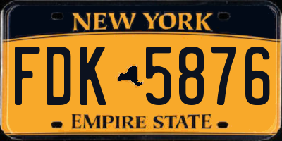NY license plate FDK5876