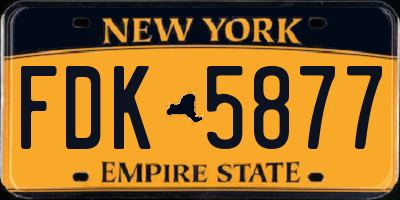 NY license plate FDK5877