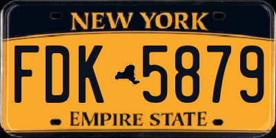 NY license plate FDK5879