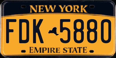 NY license plate FDK5880