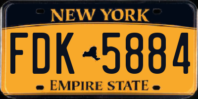 NY license plate FDK5884