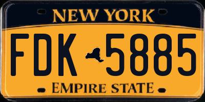 NY license plate FDK5885