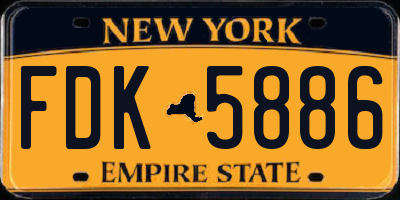NY license plate FDK5886