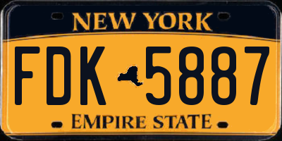 NY license plate FDK5887