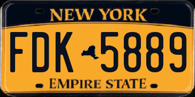 NY license plate FDK5889