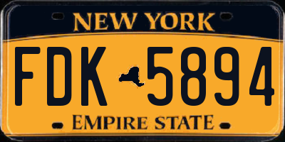 NY license plate FDK5894