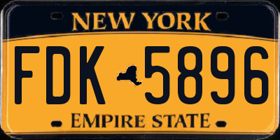 NY license plate FDK5896