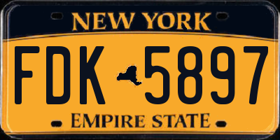 NY license plate FDK5897