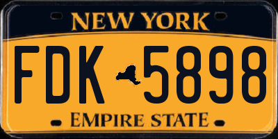 NY license plate FDK5898
