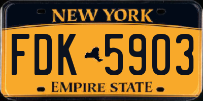 NY license plate FDK5903