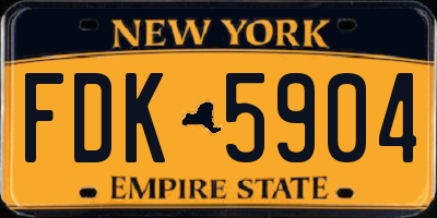 NY license plate FDK5904
