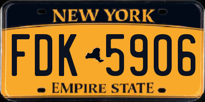 NY license plate FDK5906