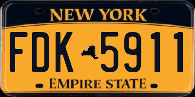NY license plate FDK5911