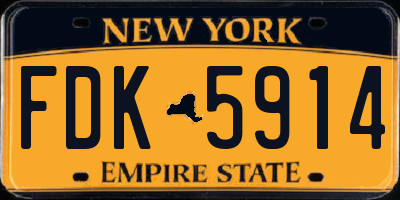 NY license plate FDK5914