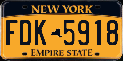 NY license plate FDK5918