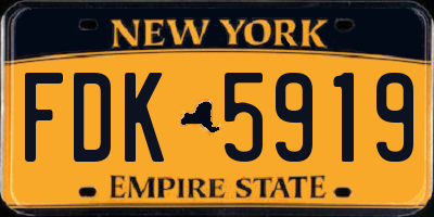 NY license plate FDK5919