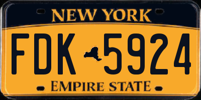 NY license plate FDK5924