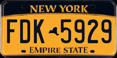 NY license plate FDK5929