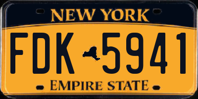 NY license plate FDK5941
