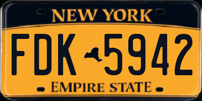 NY license plate FDK5942